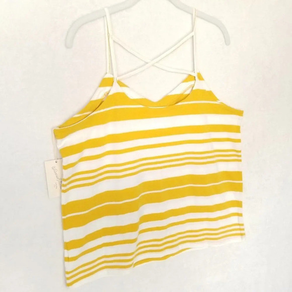 NEW Universal Thread & Co Tank Top Women's Large Squash Stripe Cami Cross Back - Picture 9 of 9